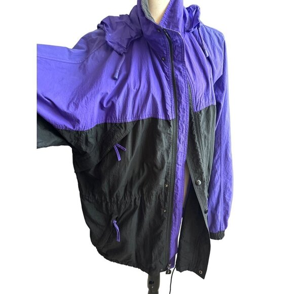 Dunbrooke VINTAGE Jacket Coat Purple 90s Hood Net Lining Mid Length Size XL - Picture 9 of 9